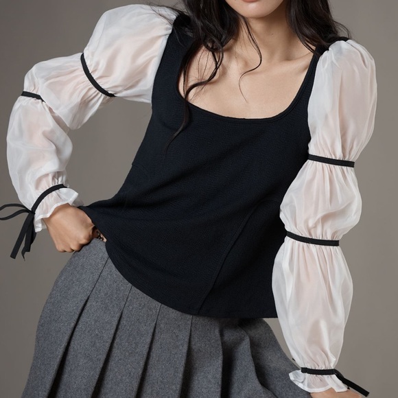 Anthropologie Maeve Balloon-Sleeve Top - Picture 2 of 5